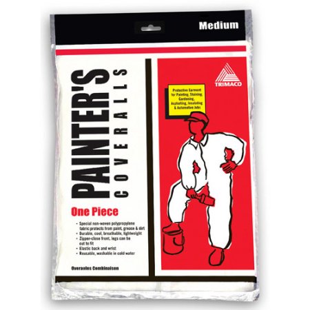 MEDIUM SUPERTUFF™ POLYPROPYLENE PAINTER’S COVERALLS WITH ELASTIC BACK AND WRISTS